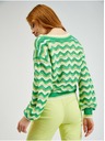 Orsay Zelený dámsky pruhovaný sveter ORSAY