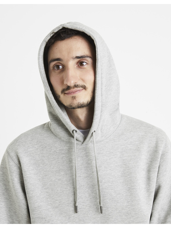 Celio Šedá pánska základná mikina Celio