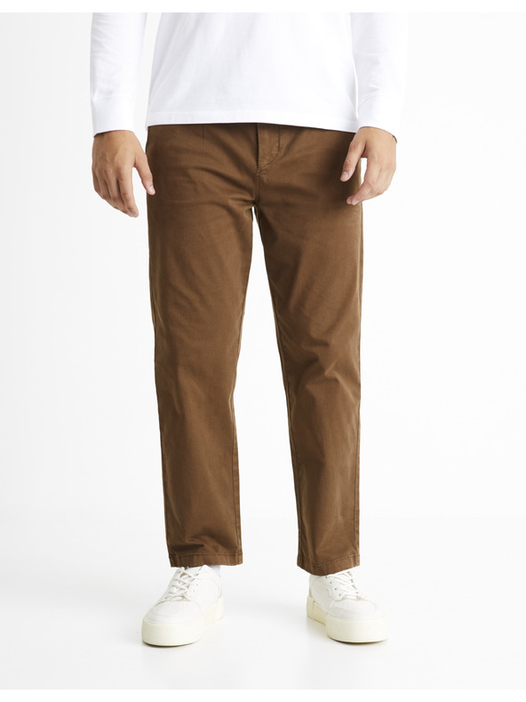 Celio Hnedé pánske nohavice Celio Cochicrop
