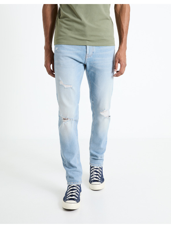 Celio Svetlomodré pánske slim fit džínsy Celio Fostroy