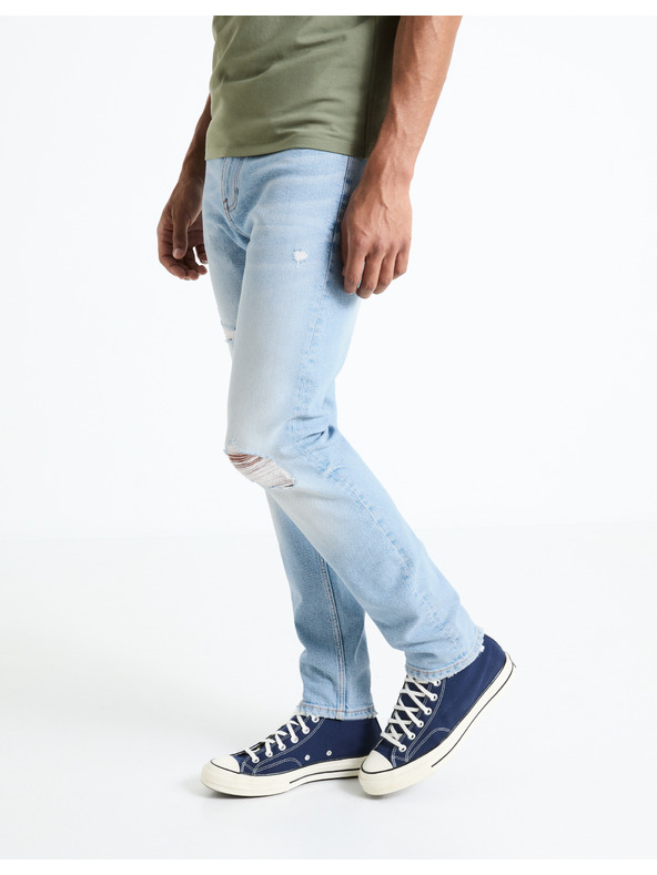 Celio Svetlomodré pánske slim fit džínsy Celio Fostroy