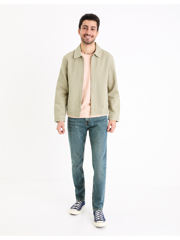 Celio Ružové pánske základné tričko Celio Neunir