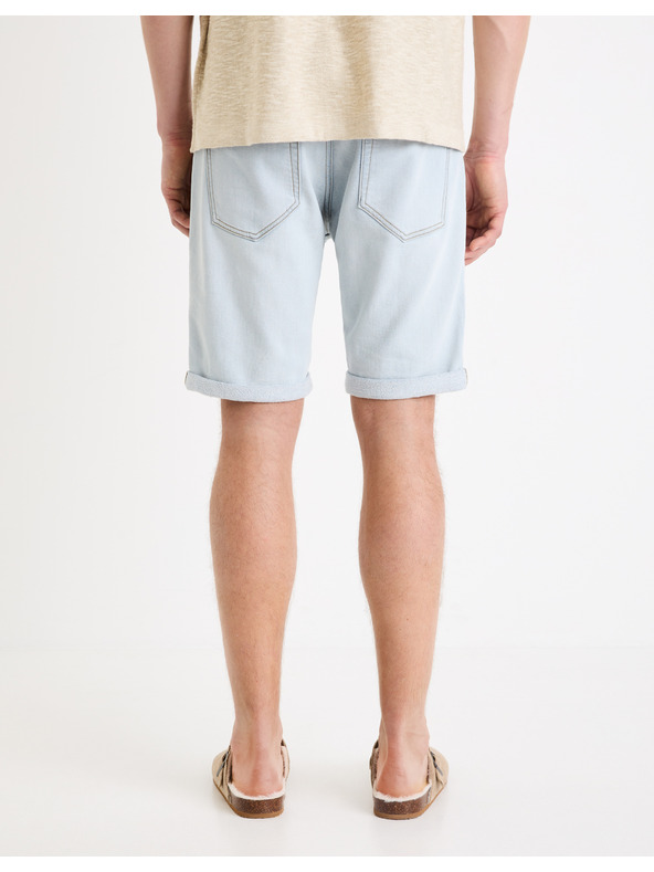Celio Svetlomodré pánske džínsové šortky Celio Boknitbm