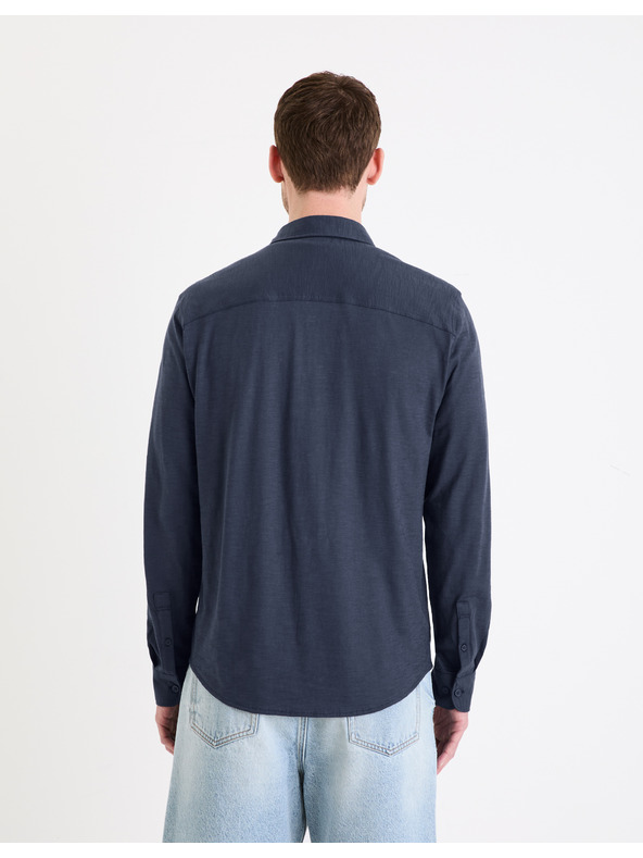 Celio Tmavomodrá pánska košeľa Celio Gaselle