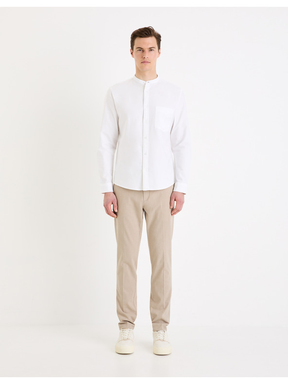 Celio Béžové pánske chino nohavice Celio Gosi