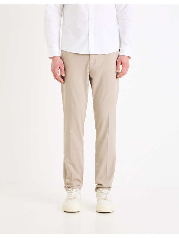 Celio Béžové pánske chino nohavice Celio Gosi