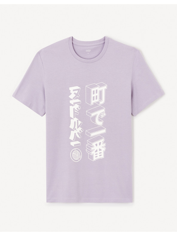 Celio Svetlofialové pánske tričko Celio Jepone