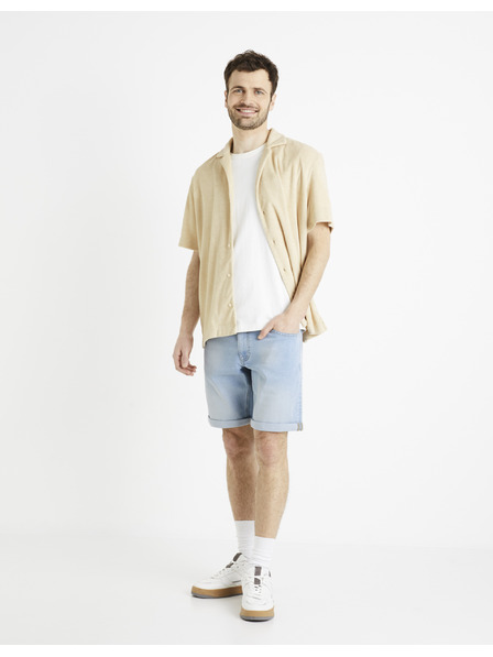 Celio Béžové pánske tričko Celio Dabob