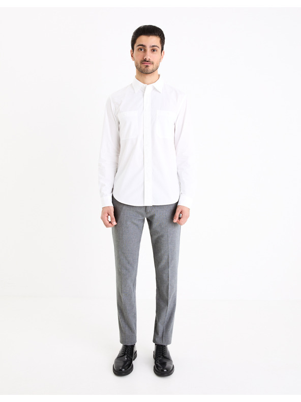 Celio Šedé pánske chino nohavice Celio Gosi