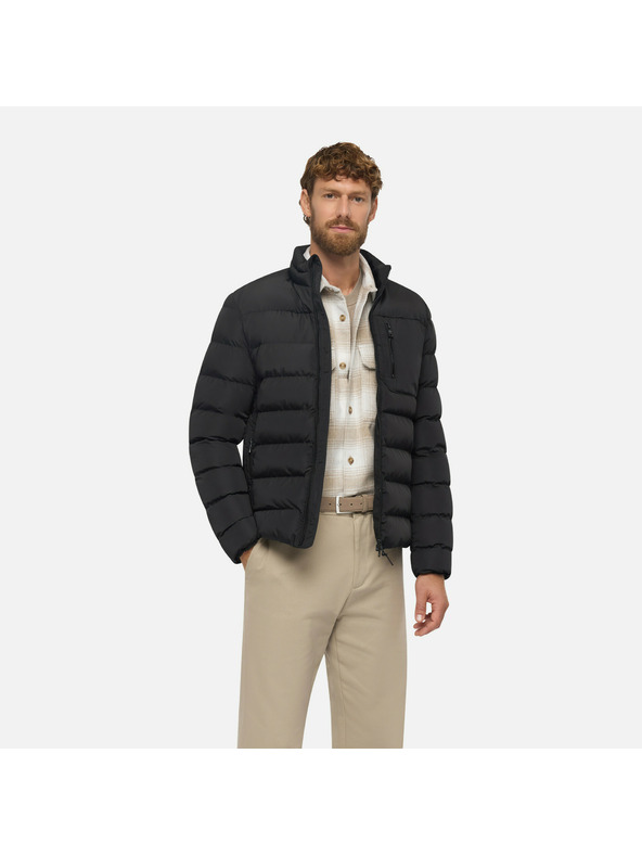 Geox Čierna pánska bunda Geox Snake