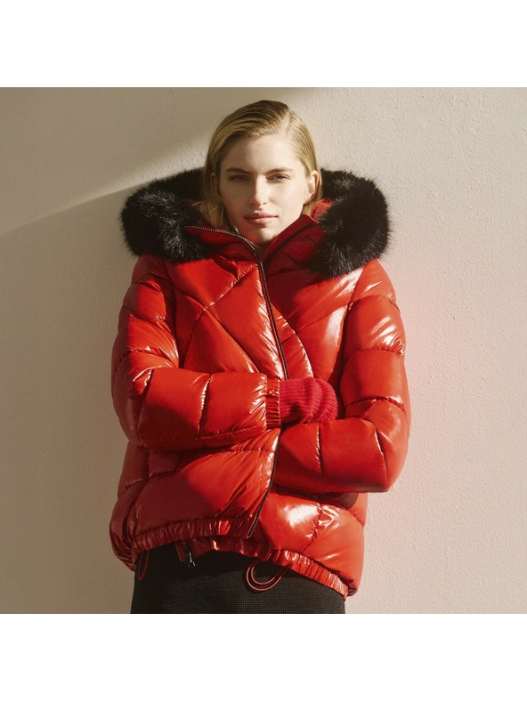 Geox Červená dámska prešívaná bunda Geox Backsie