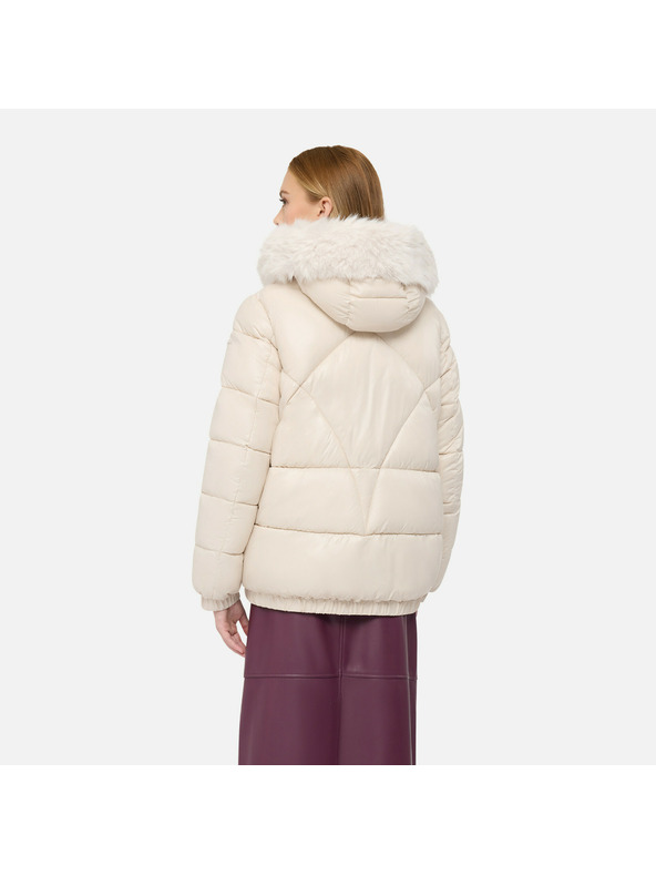 Geox Krémová dámska prešívaná bunda Geox Backsie