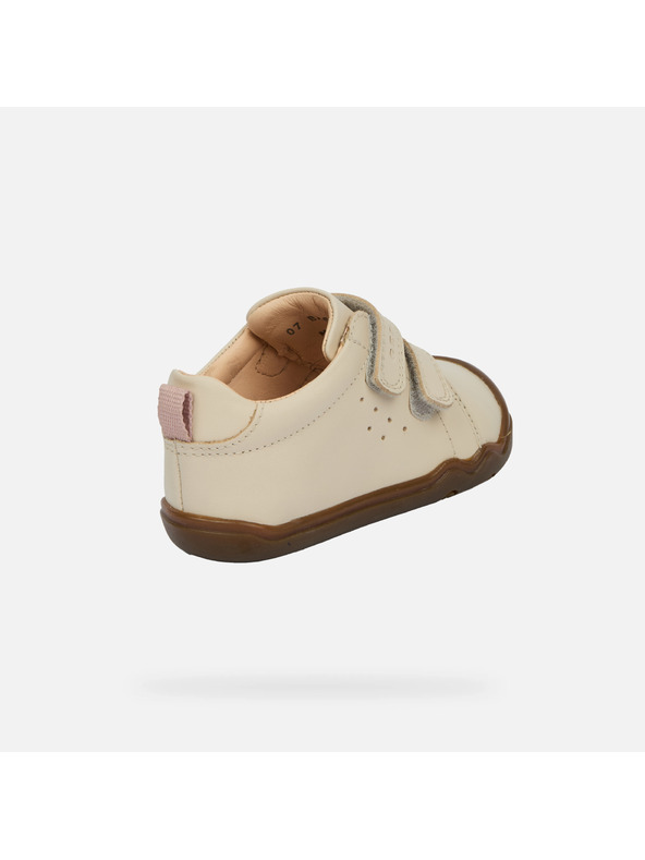 Geox Biele dievčenské barefoot topánky na prvé krôčky Geox Steppieup Girl