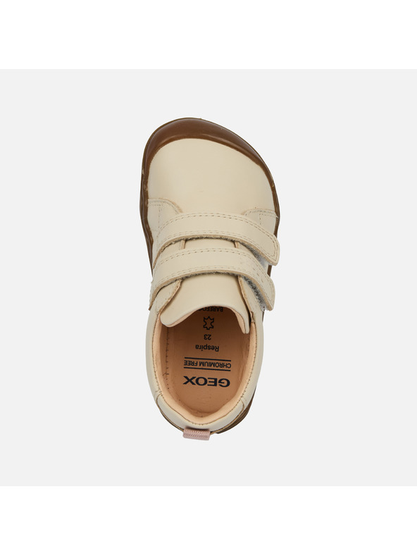 Geox Biele dievčenské barefoot topánky na prvé krôčky Geox Steppieup Girl