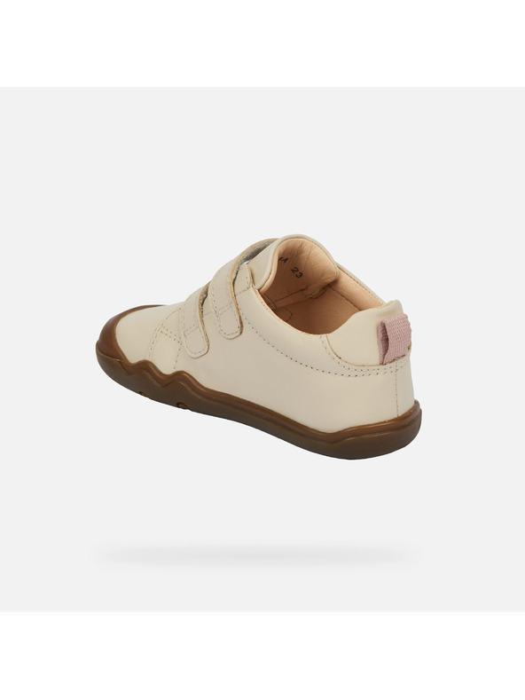 Geox Biele dievčenské barefoot topánky na prvé krôčky Geox Steppieup Girl