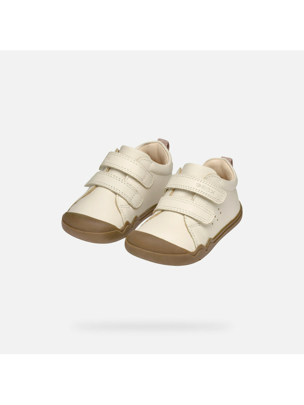 Geox Biele dievčenské barefoot topánky na prvé krôčky Geox Steppieup Girl