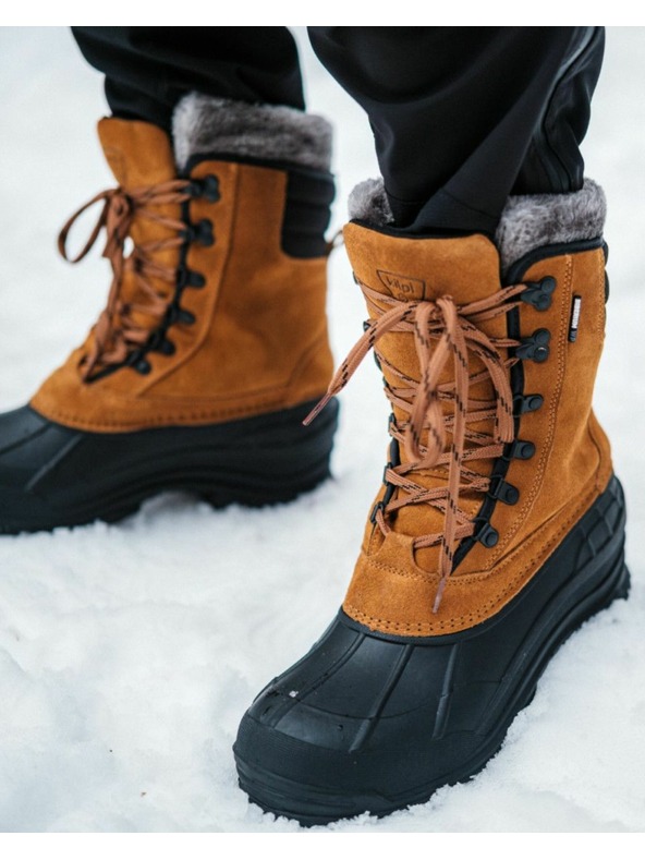 Kilpi Vysoké zateplené nepremokavé topánky Kilpi ANTARTIC HIGH WP-U Hnedá