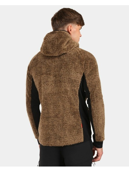 Kilpi Pánska chlpatá fleecová mikina s kapucou Kilpi NORKA-M Hnedá