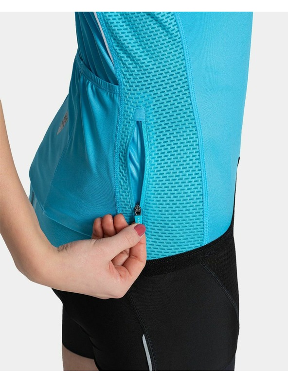 Kilpi Svetlomodré dámske športové tričko na zips Kilpi CORRIDOR