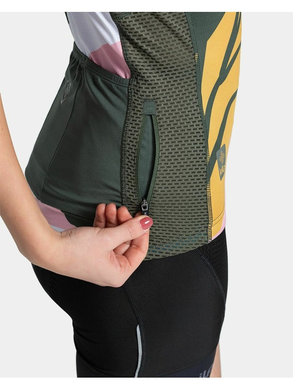 Kilpi Zeleno-ružové dámske športové tričko na zips Kilpi RITAEL