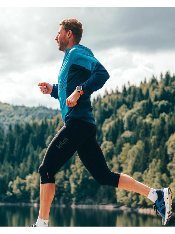 Kilpi Čierne pánske kompresné 3/4 legíny Kilpi TERRY-M