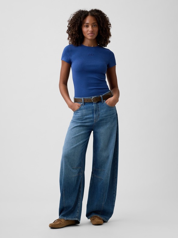 GAP Rebrované tričko s logom GAP