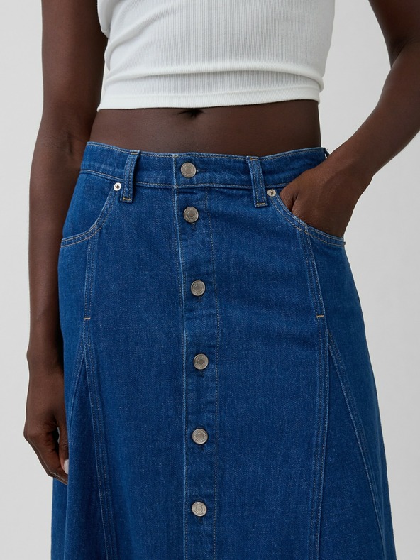 GAP Džínsová maxi sukňa s gombíkmi GAP