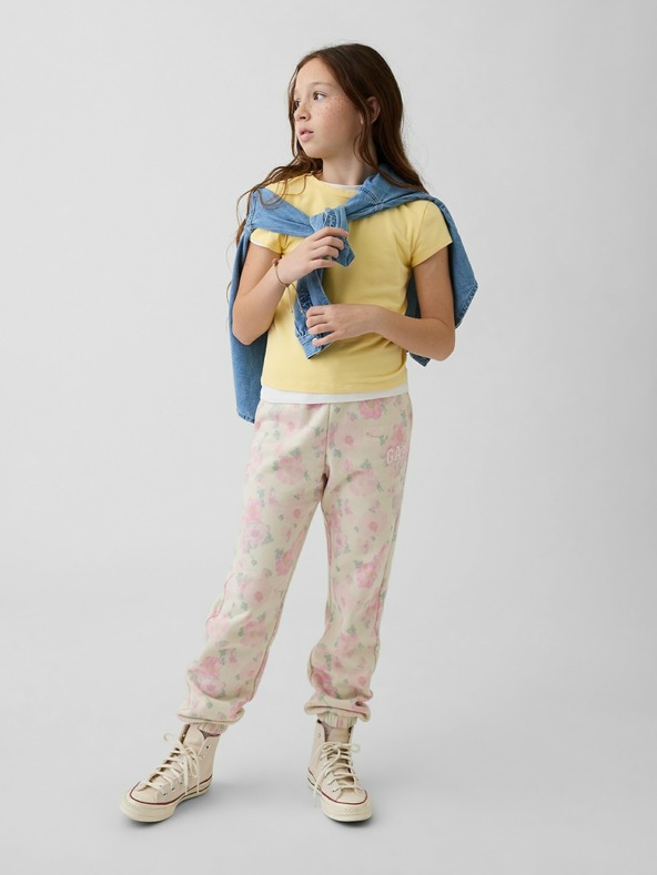 GAP Detské tepláky fleece logo army GAP