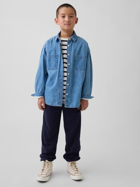 GAP Detské tepláky fleece logo army GAP