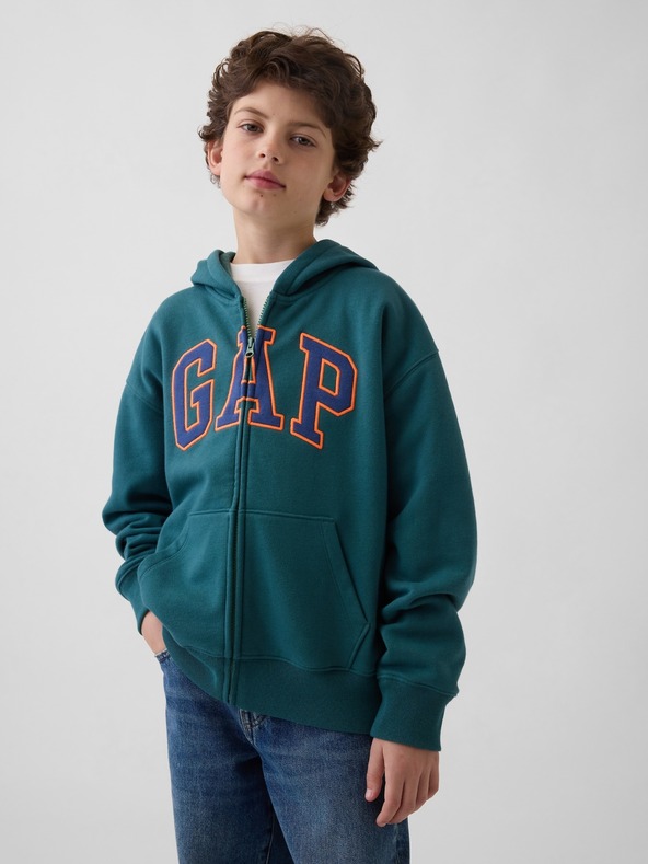 GAP Detská mikina s logom a fleece GAP