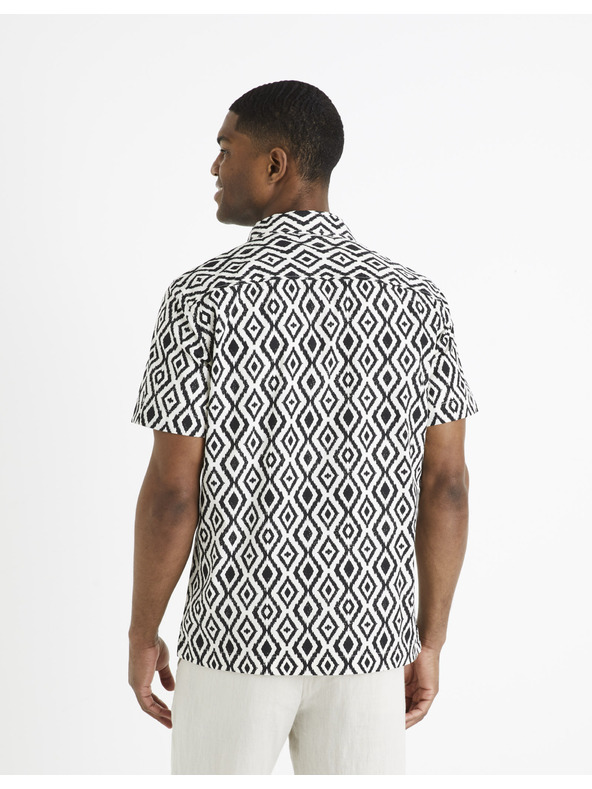 Celio Čiernobiela pánska vzorovaná košeľa Celio Daprinta