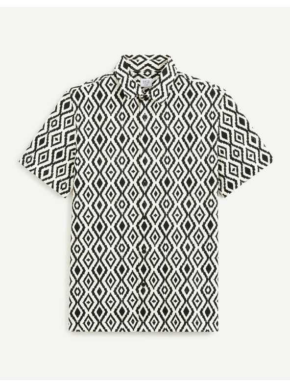 Celio Čiernobiela pánska vzorovaná košeľa Celio Daprinta