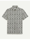 Celio Čiernobiela pánska vzorovaná košeľa Celio Daprinta