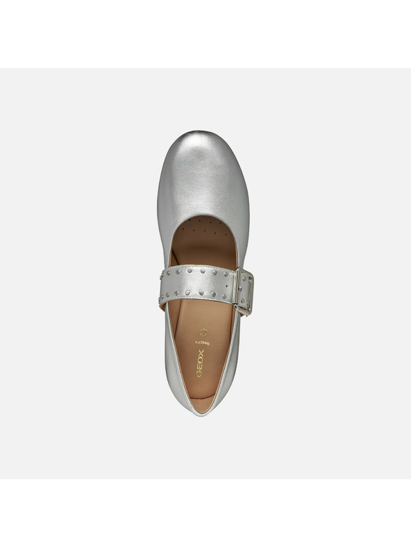 Geox Strieborné dámske baleríny Geox New Palmaria