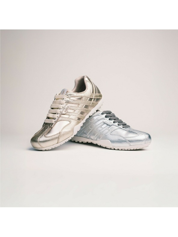 Geox Strieborné dámske tenisky Geox Snake Original