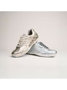 Geox Strieborné dámske tenisky Geox Snake Original