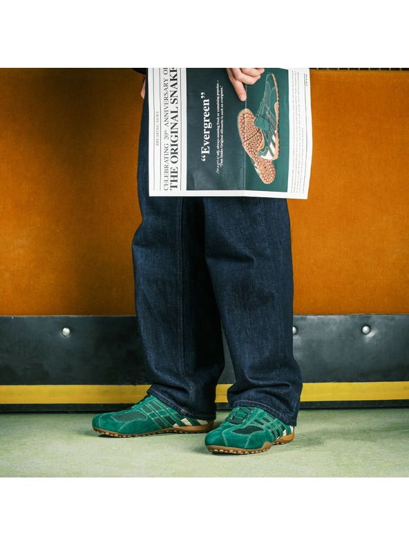 Geox Zelené pánske tenisky Geox Snake Original