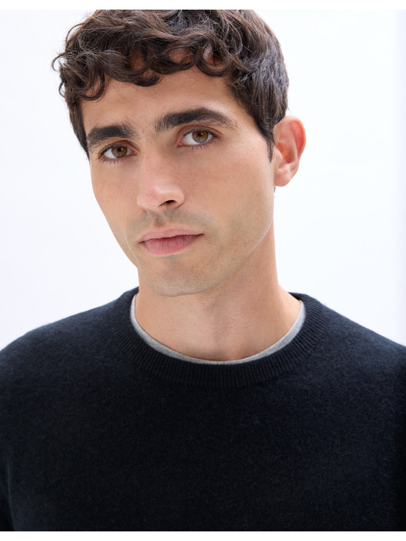 Celio Čierny pánsky kašmírový sveter Celio Jecloud