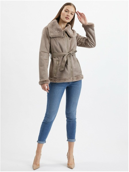 Orsay Hnedá dámska bunda zo semišu ORSAY