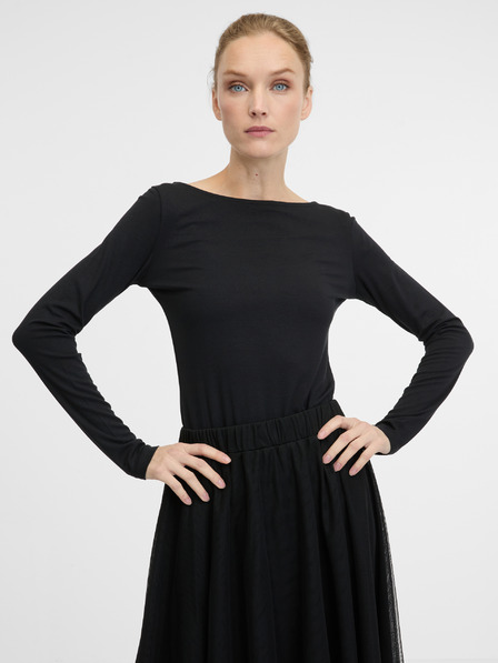 Orsay Čierne dámske tričko s dlhým rukávom ORSAY