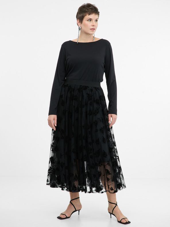 Orsay Čierne dámske tričko s dlhým rukávom ORSAY