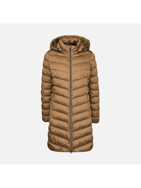 Geox Svetlohnedá dámska prešívaná bunda Geox Zosma