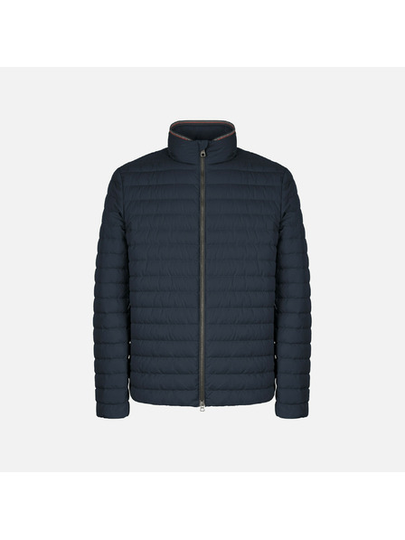 Geox Tmavě modrá pánská prešívaná bunda Geox Warrens