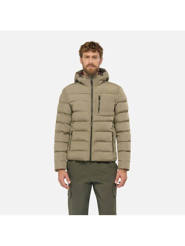 Geox Béžová pánská prešívaná bunda Geox Snake