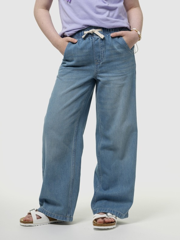 GAP Detské džínsy High Rise Wide-Leg GAP