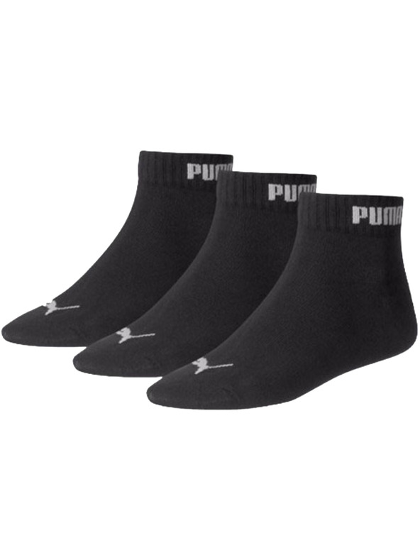 Puma Puma čierne členkové ponožky QUARTER (3 páry)