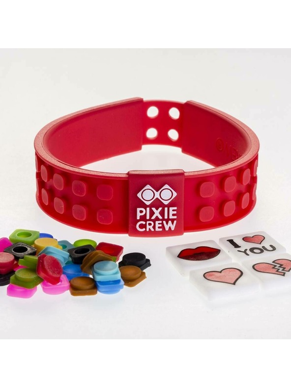 PIXIE CREW PIXIE CREW romantický pixelový náramok lásky červený