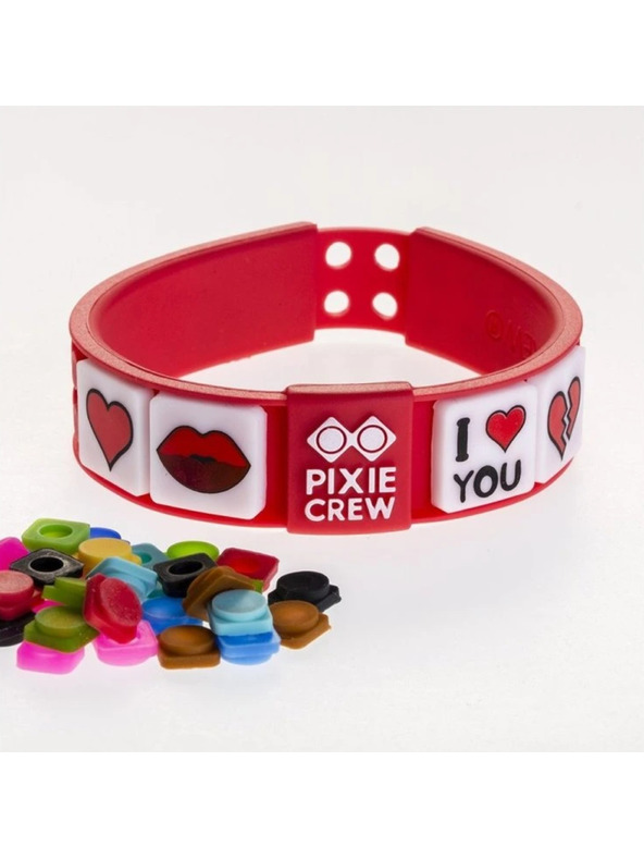PIXIE CREW PIXIE CREW romantický pixelový náramok lásky červený