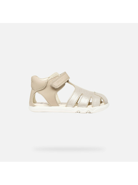 Geox Béžové dievčenské barefoot sandále Geox Sandal Steppieup