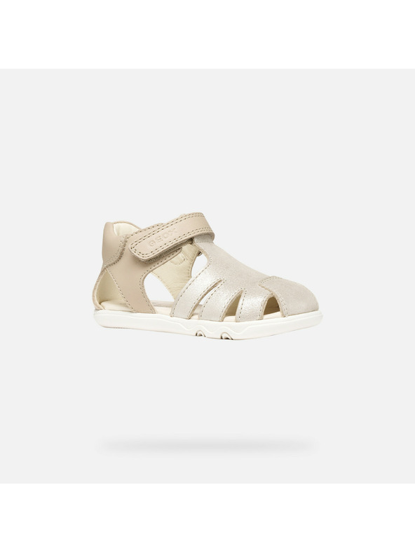 Geox Béžové dievčenské barefoot sandále Geox Sandal Steppieup
